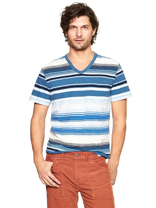 Gap Blue Striped T-Shirt Size - L