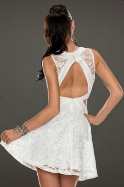 B182 - Lace Open Back Dress Size M