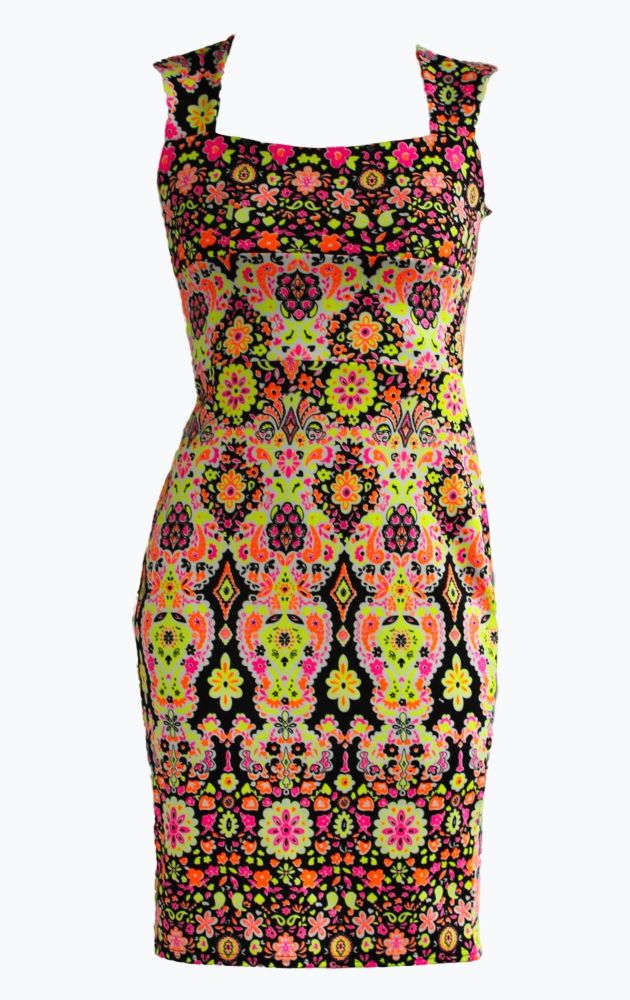 B186 - Colourful Printed Dress 