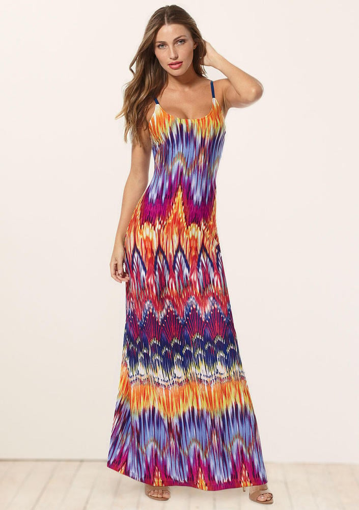 A107 - Printed Maxi Dress