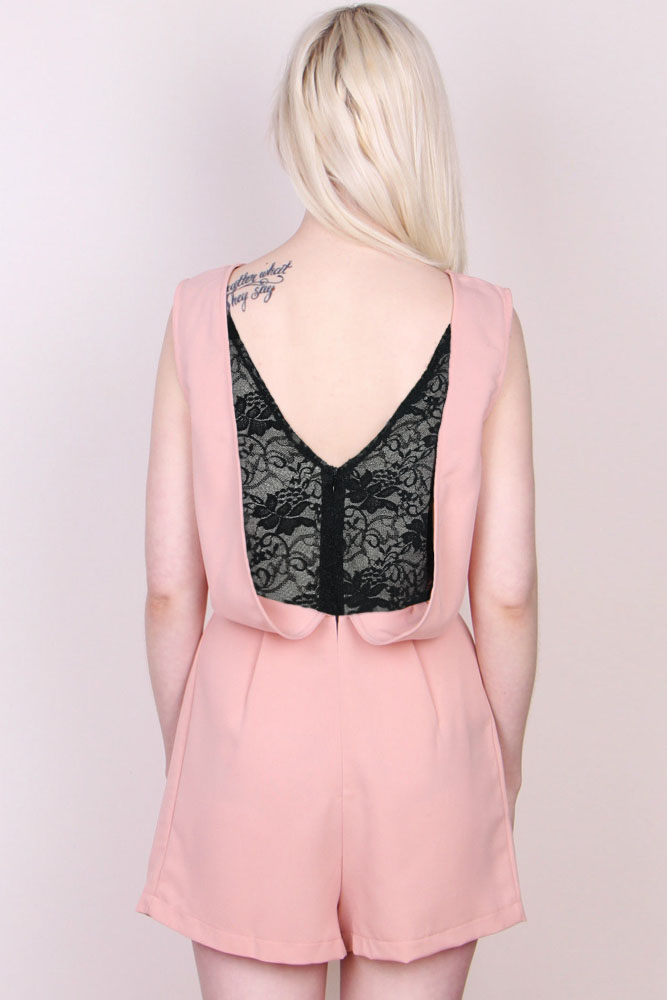 Lace Back Romper Size: M
