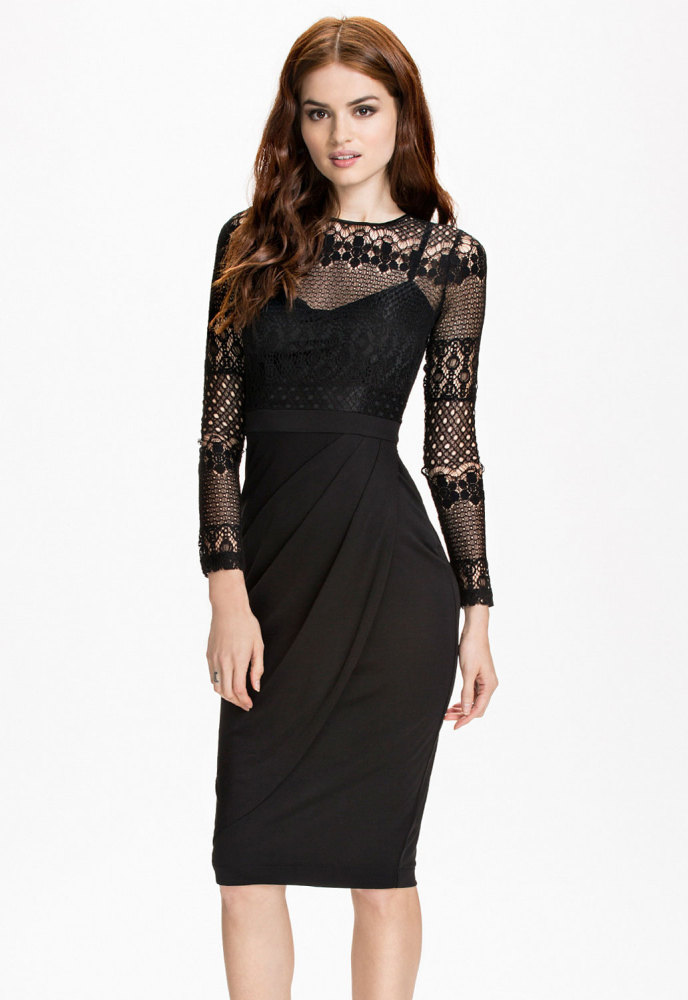 Lace Top Midi Dress Size: S