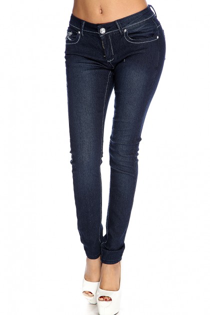 ($25 Only! Last Chance Sale) #H018 Dark Wash Skinny Jeans|Size: 11/M