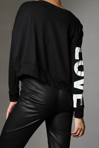 Leather Sweat Shirt - S