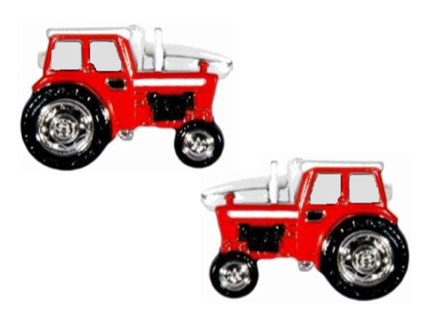 Tractor Cufflinks - Red
