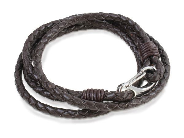 Brown Leather Double Wrap Bracelet