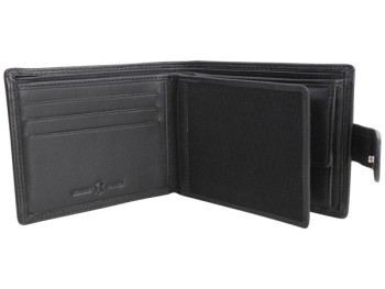 Black Leather Wallet with RFID Lining