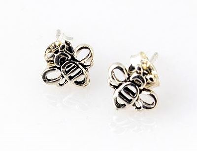 Silver Bumble Bee Earrings
