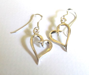Silver Open Heart Earrings
