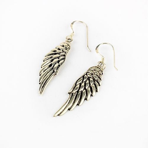 Silver Solid Angel Wing Earrings Silver Solid Angel Wing Earrings