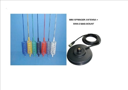 MINI SPRINGER MOBILE CB ANTENNA (choice of colours) INCLUDING MAG-MOUNT