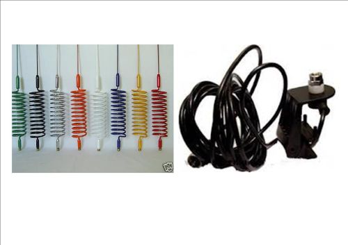 MINI SPRINGER MOBILE CB ANTENNA (BLACK) WITH GUTTER-MOUNT KIT