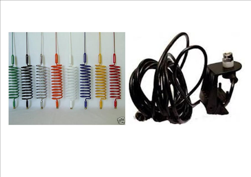 SPRINGER MOBILE CB ANTENNA (CHOICE OF COLOURS) WITH GUTTER-MOUNT KIT