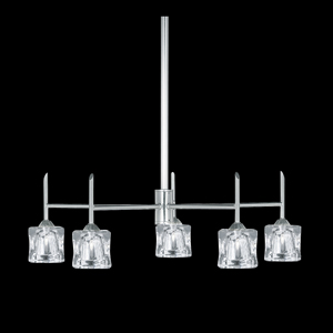 Ice Cube 5 Lamp Ceiling Light Satin Silver 4345 5