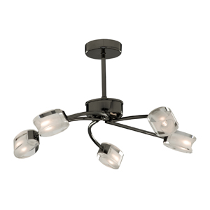 Ollo 5 Lamp Ceiling Fitting Black Chrome 5215-5BC