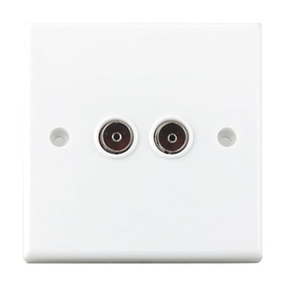 Flush Twin Coaxial Outlet