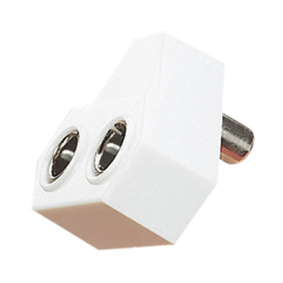 Right Angled Coaxial Y Splitter with Line Socket to 2x Line Plugs
