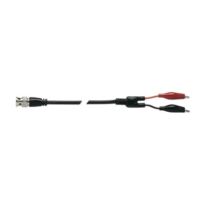 Black/Red 0.9 m 50 Ohm Coaxial Test Lead with BNC Plug and Red/Black Crocodile Clips At Ends