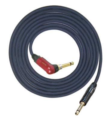 Professional Silent Right Angled Guitar Lead with Neutrik Connectors, Gold