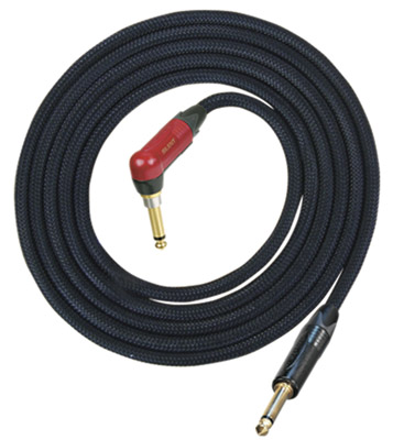 Professional Silent Right Angled Guitar Lead with Neutrik Connectors and Gold Plated Contacts and Low Capacitance Braided Cable