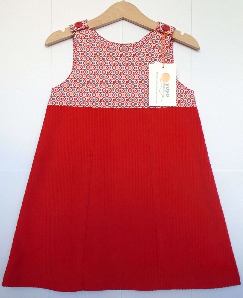 Sweetie Red Corduroy Dress - ONLT 1 LEFT!
