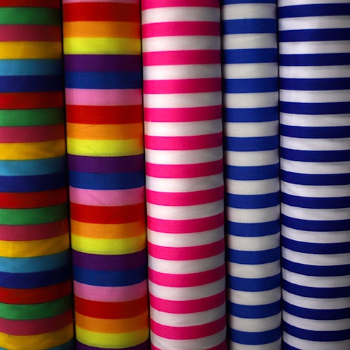 Poly cotton candy stripes - per half metre