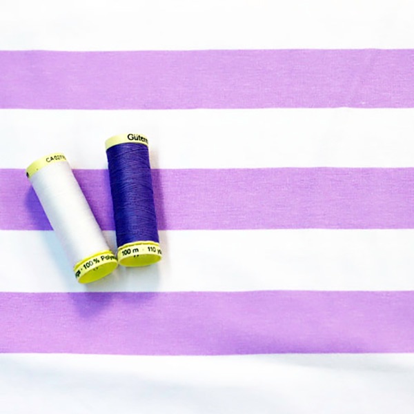 Tilly & The Buttons - Wide Stripe Lilac- sold by the metre