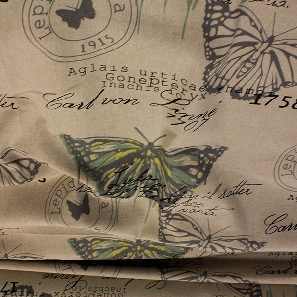 Craft Cotton with Green Butterfly - Per Metre