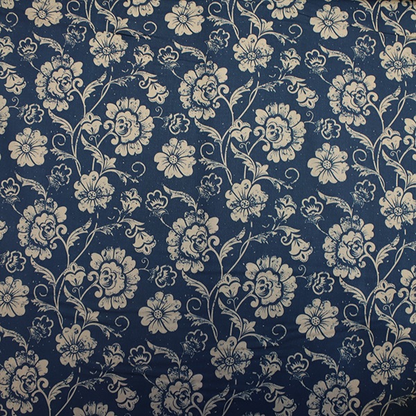 Navy with Cream flower