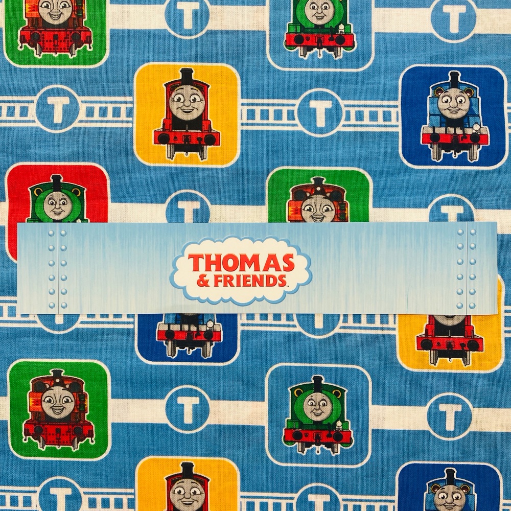 Thomas The Tank Engine (Blue Track) - Sold By Half Metre