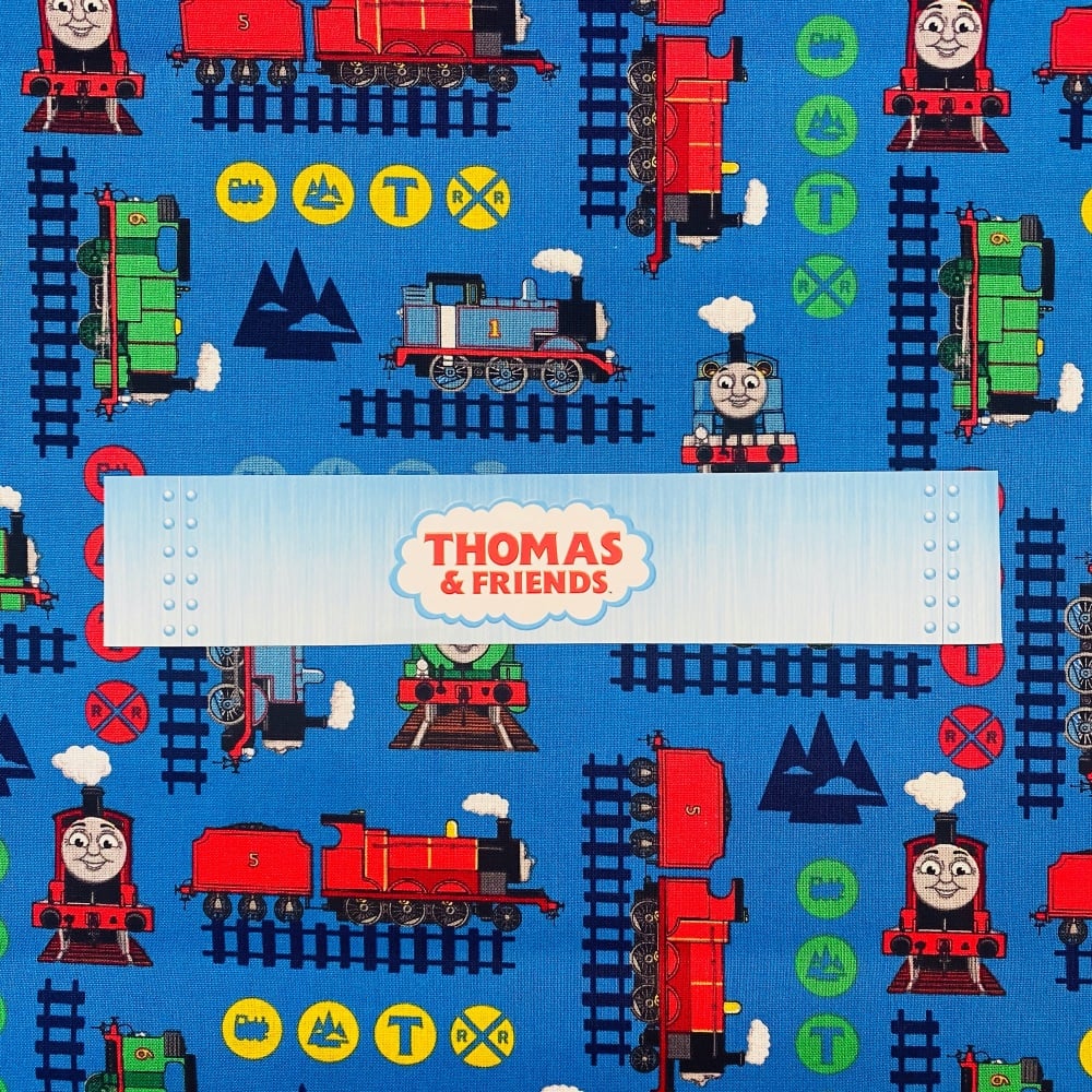 Thomas The Tank Engine (Dark Blue Trains) - Sold By Half Metre