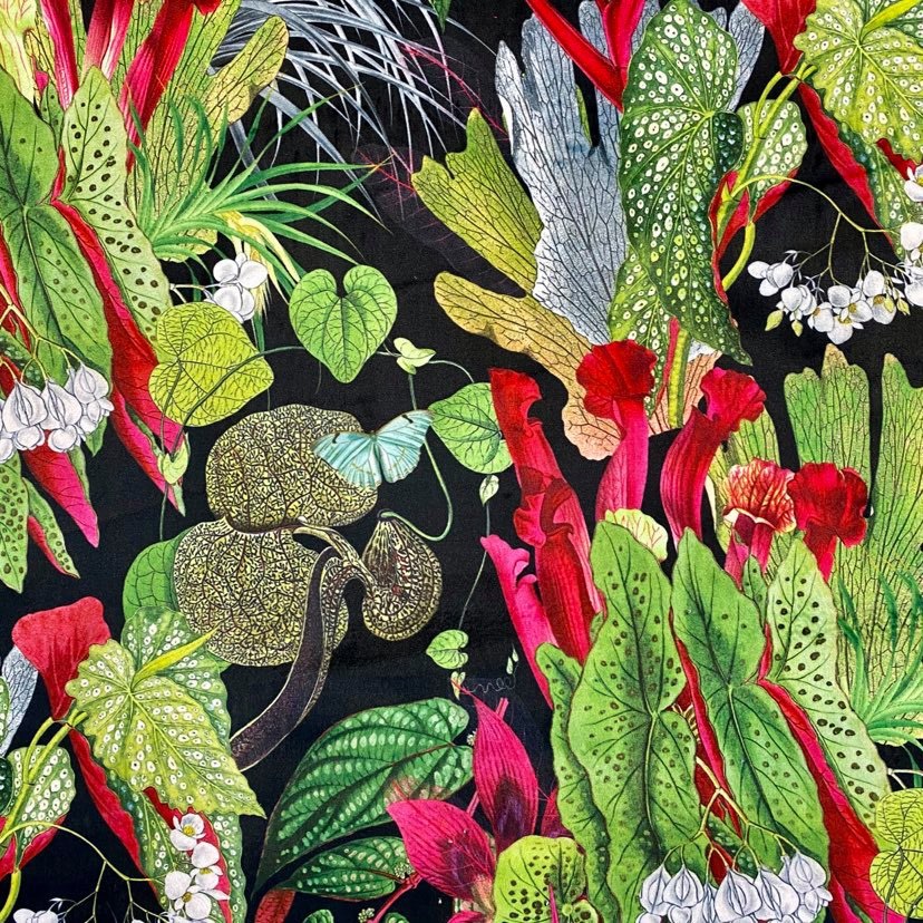EXOTIC PARADISE VELVET (Black) - per half metre