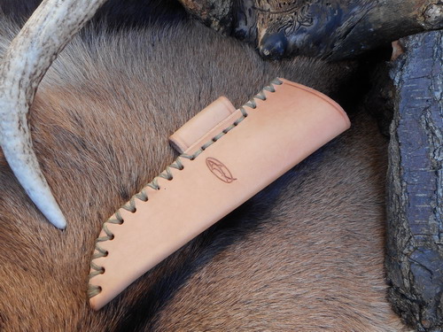 leather-sheath-high ride-natural-fire steel loop