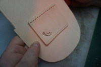 stitching holes alined and ready for hand stitching