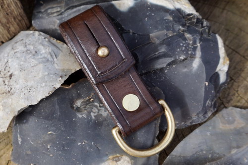 HANDMADE - Belt Loop with Solid Brass 'D' Ring & Sam Browne Fastening - 25m