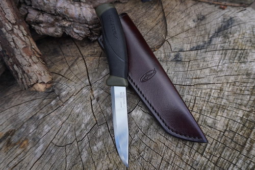 BESPOKE - Leather Bushcraft Knife Sheath for Mora Knives - High Ride - Handmade (45-4010) 