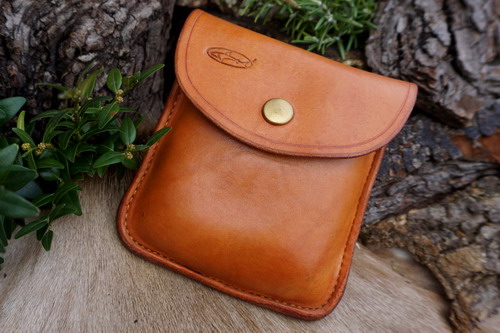 READY-2-GO - 2oz 'Possibles' Saddle Tan Leather Pouch with Military Spec Pr