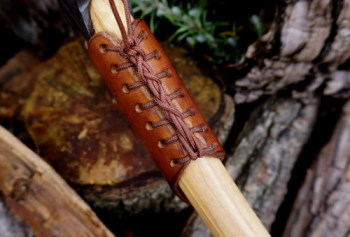 leather overstrike protecter for gransfor bruks showing lacing for beaver b