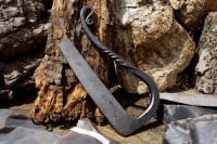 Traditional Twisted Tang Flint & Steel Striker with Crook Curl - Hand Forged