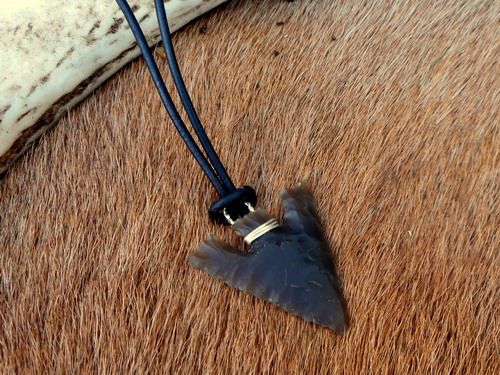 NEW - Hand Knapped Norfolk Flint Arrow Head Pendant by William Lord