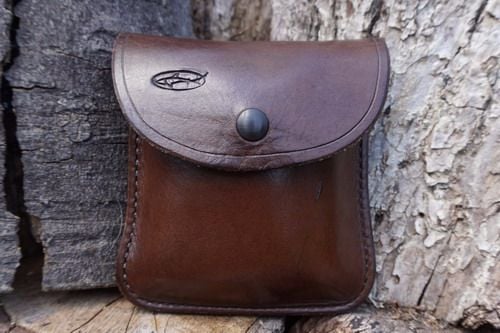 Second - Leather 2oz Portrait 'Possibles' Pouch with Military Spec Press St