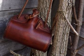 Hand Crafted Leather 'Barrel' Style Bottle/Canteen 