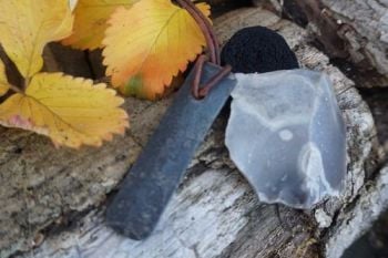 Fire primative fire steel with flint and steel for beaver bushcraft