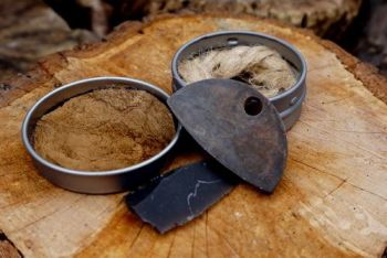 Fire tiny mini tinder box for flint and steel by beaver bushcraft