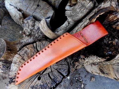 BESPOKE - Leather Bushcraft Knife Sheath for Mora Knives - Low Ride - CROSS STITCHED (45-4022)