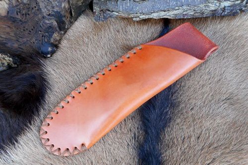 BESPOKE - Leather Folding Saw Sheath for Laplander  - HAND CROSS STITCHED (45-4202)