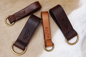 leather bespoke hand stitched belt loops with d ring for beaver bushcraft w