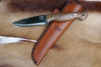 cutting beaver bushcraft &amp; survival knife with cross stitched dark thread f