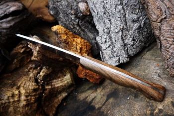Cutting beaver bushcraft survival kife showing spine for website