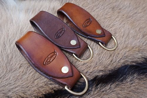 BESPOKE - Hand Crafted Curved Belt Loop with Solid Brass 'D' Ring - RIVETED (45-7910)